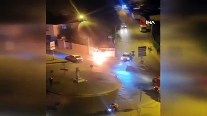 Motosiklet alev topuna döndü