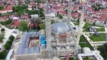 Selimiye Camisi'nin ana kubbesinde kurşun örtü çalışmaları tamamlandı