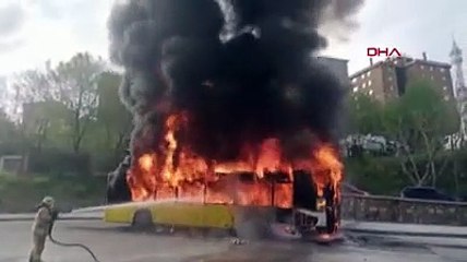 İETT otobüsü alevler içinde kaldı
