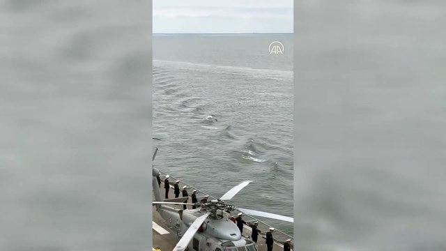 TCG Anadolu’ya Boğaz geçişinde yunuslar da eşlik etti