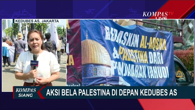 Massa Aksi Bela Palestina Padati Kantor Kedubes AS di Jakarta, Begini Situasinya