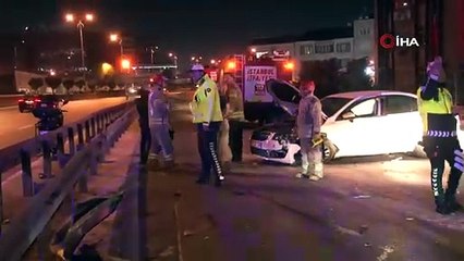 Alkollü sürücü bariyere çarptı