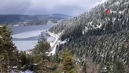 Abant'a Mart karı yağdı 