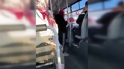 Otobüste kadınların boş koltuk tartışması kamerada