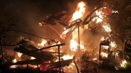 Soba bomba gibi patladı ev yandı