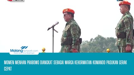 Momen Menhan Prabowo Diangkat Sebagai Warga Kehormatan Komando Pasukan Gerak Cepat