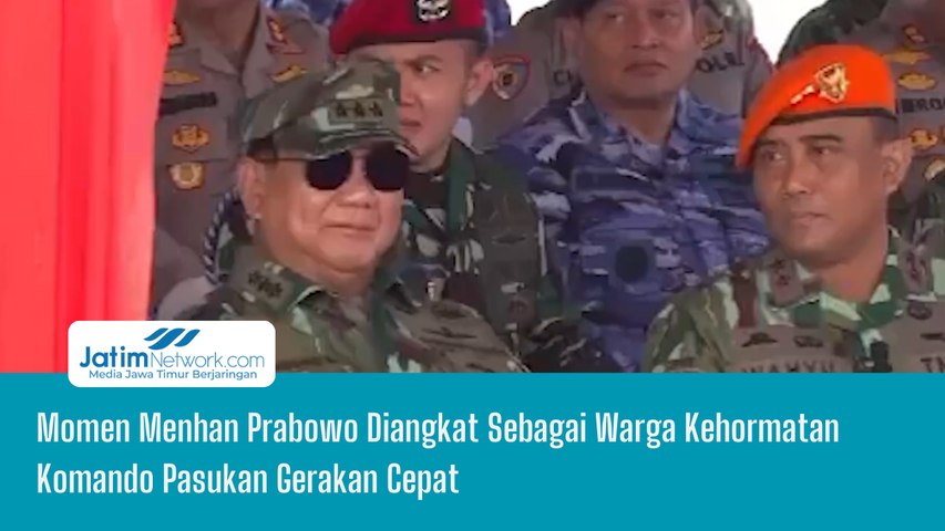 Momen Menhan Prabowo Diangkat Sebagai Warga Kehormatan Komando Pasukan Gerakan Cepat