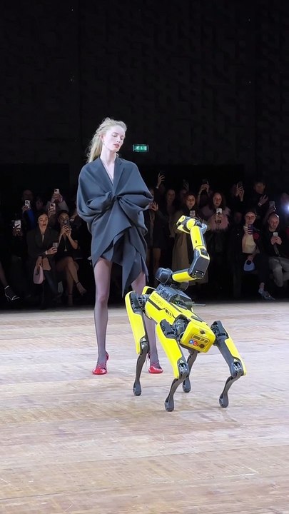 Mankenler ve robot köpekler podyumda buluştu