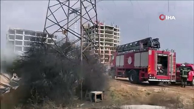 32 yataklı konteyner ev alev alev yandı