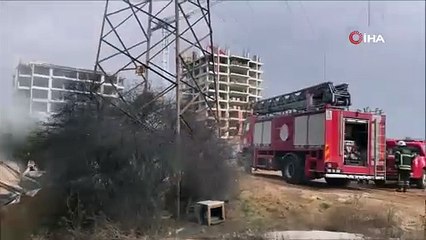 32 yataklı konteyner ev alev alev yandı