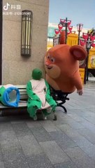 The boy scared him by doing what he did