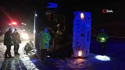 Kontrolden çıkan yolcu otobüsü devrildi: 1 ölü, 13 yaralı