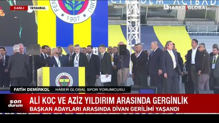Fenerbahçe seçiminde gerginlik! Aziz Yıldırım kürsüye çıktı, "Seçim adil yapılmıyor" deyip kongreyi terk etti