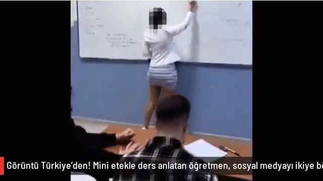 Mini etekle ders anlatan öğretmen sosyal medyayı ikiye böldü