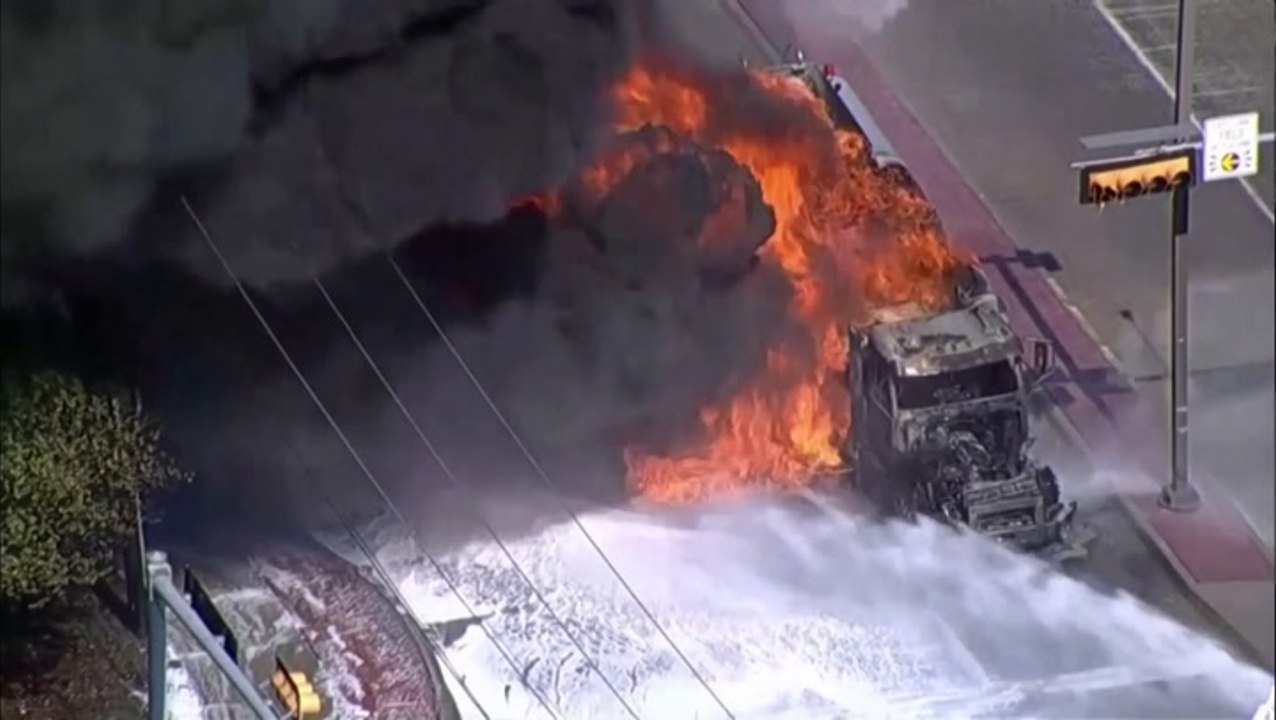 Fire engulfs 5,000-gallon oil tanker in Texas city as residents ordered to evacuate