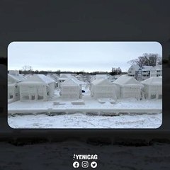 En sert kışını yaşayan ABD'de göl kenarındaki evler bile buz tuttu