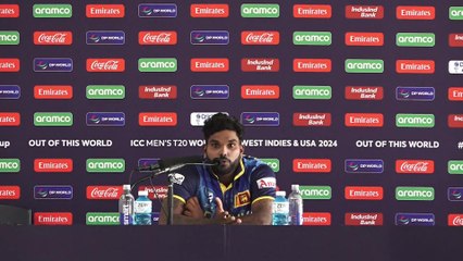 Sri Lanka's Nuwan Thusara and Mahinda Halangode react to their T20 World Cup defeat to Bangladesh