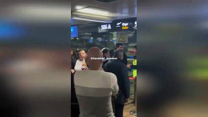 Sabiha Gökçen'de gergin anlar. Kadın çalışanların üstüne yürüdüler