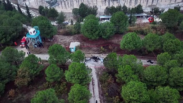 Bursa'daki uçak kazasının görüntüleri ortaya çıktı. 380 bin voltla gelen facia