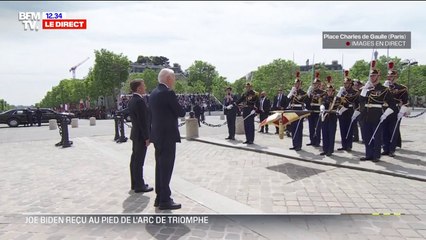 Download Video: Visite d'État de Joe Biden à Paris: les hymnes américain et français retentissent au pied de l'Arc de Triomphe