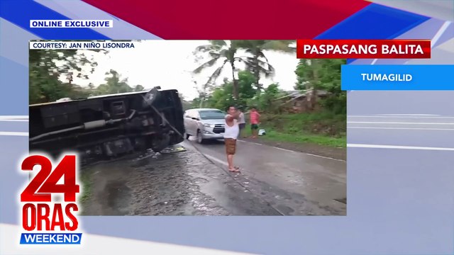 ONLINE EXCLUSIVE: Paspasang Balita: tumagilid na truck at bus | bumangga sa bus | nabali ang paa | karambola | 24 Oras Weekend