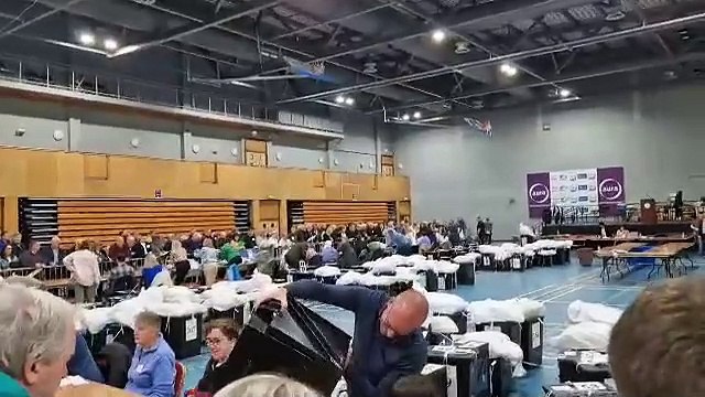Ballot boxes are opened at the Aura Centre in Letterkenny, Donegal