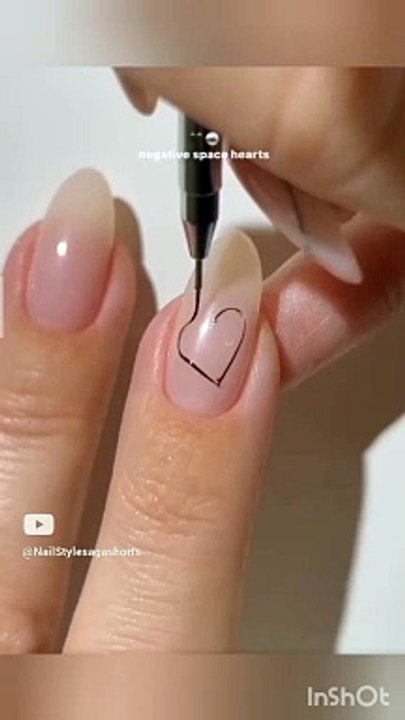 easy heart ❤️ nail art #simplenailart #easynailart #nailart #viralvideo