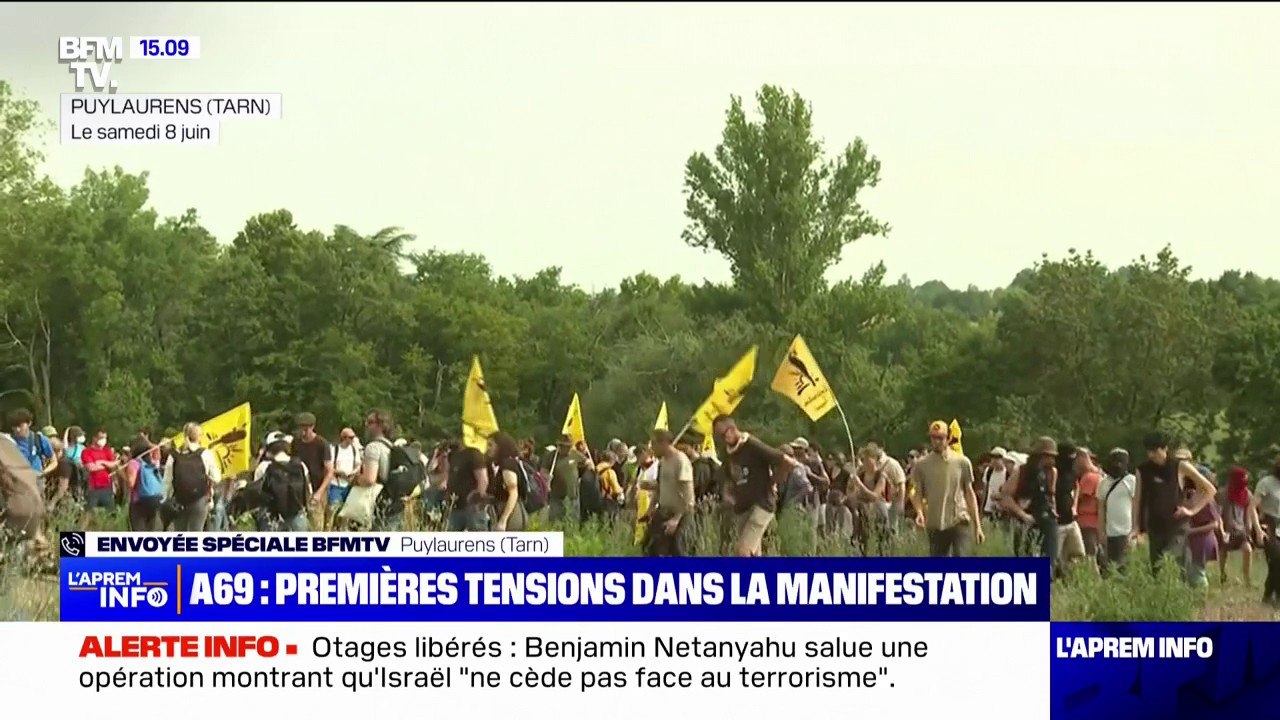Manifestation contre l'A69: des premières tensions entre le cortège et les forces de l'ordre