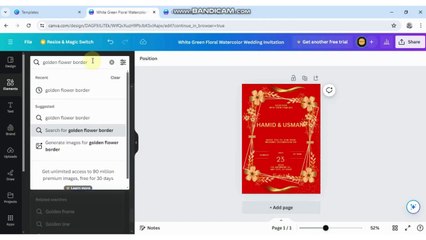 Make Beautiful wedding invitation card in Canva from scratch
