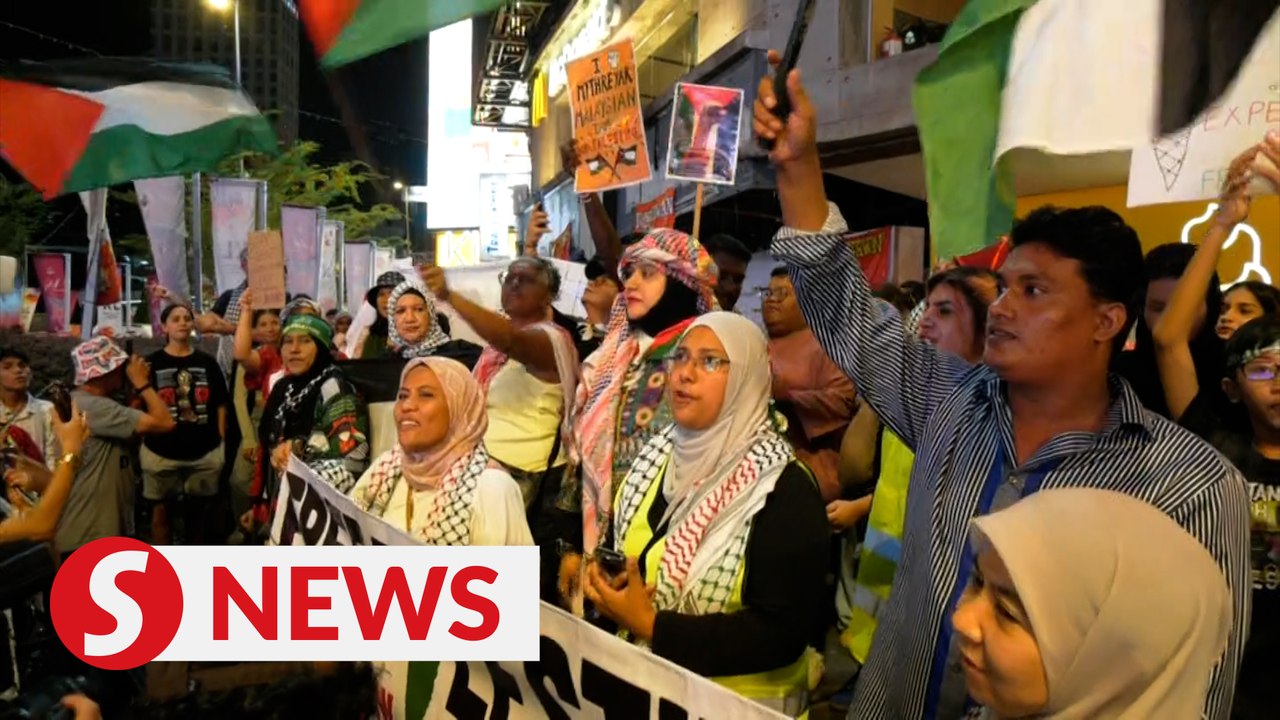 Pro-Palestine protesters rally in Bukit Bintang to show solidarity