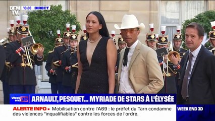 Pharrell Williams, John Kerry, Salma Hayek... Les invités du dîner d'État en l'honneur de Joe Biden arrivent au palais de l'Élysée