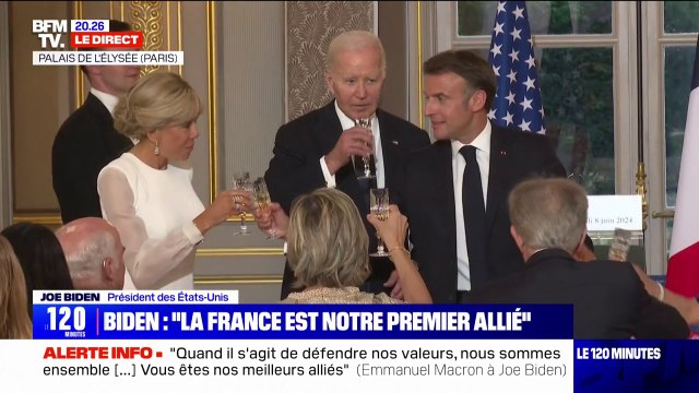 Je n'ai que 40 ans : avec humour, Joe Biden porte un toast à l'amité franco-américaine