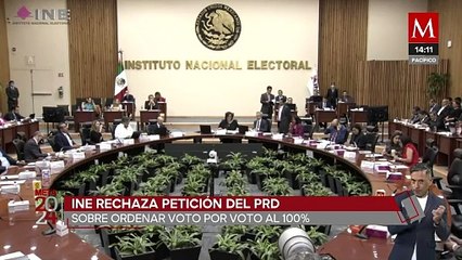 El INE niega la solicitud del PRD de realizar un recuento del 100% de los votos