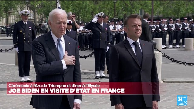 Joe Biden accueilli en grande pompe à Paris : la flamme du soldat inconnu ravivée