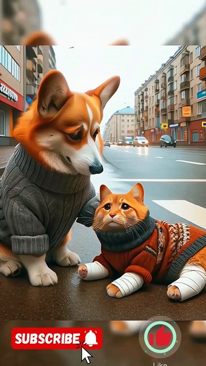 Cat And dog love story short viral video | Ai Cat dog video | Cat and dog funny video |dog cat Commedy video |