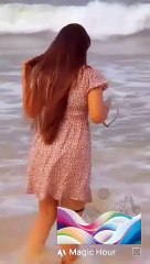 Kia tu ne kiya jado beach wearing fashion AI generated video