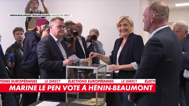 Élections européennes : Marine Le Pen vote en direct à Hénin-Beaumont (Pas-de-Calais)
