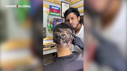 Böylesi görülmedi! Atatürk sevdası ve Oğuzhan Uğur hayranlığını kafasına yansıttı