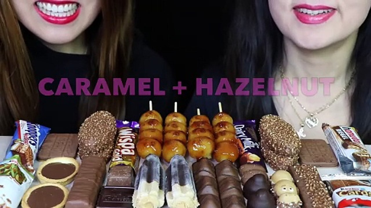 ASMR DANGO, KINDER CHOCOLATES, BOMB ICE CREAM POPS, CADBURY CHOCOLATE CANDY BARS, CARAMEL TARTLET 먹방