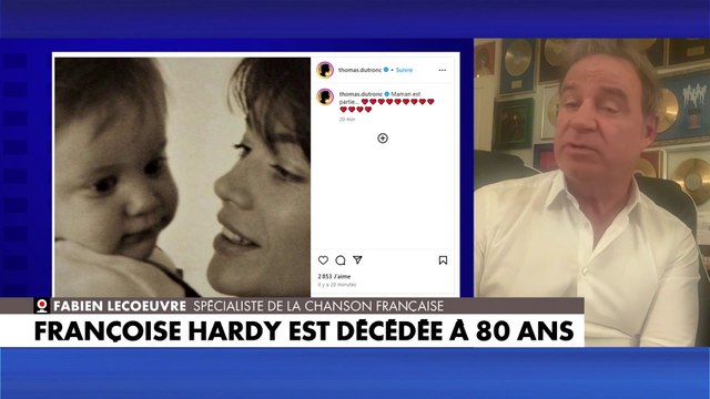 Fabien Lecoeuvre, à propos du décès de Françoise Hardy à l'âge de 80 ans : «C'était une immense artiste»