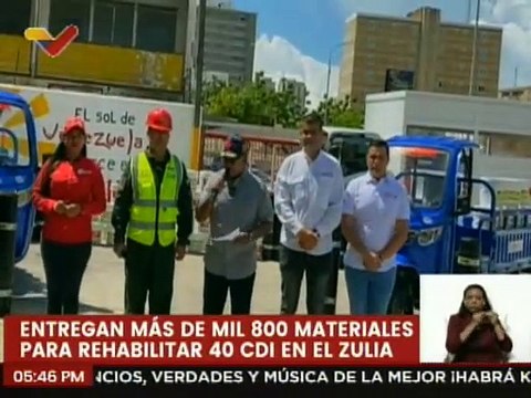 Gobierno Nacional entrega insumos para la rehabilitación de 40 CDI en el edo. Zulia