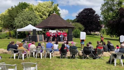 Parish Church choir singing Boniface Song (Will Goddard, Crediton Courier)