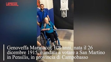 Elezioni, va a votare a 108 anni: applausi per Genoveffa Marinucci
