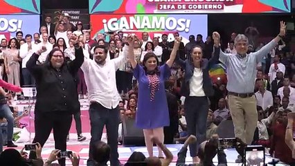 Clara Brugada celebra victoria en alcaldía de Ciudad de México con Sheinbaum