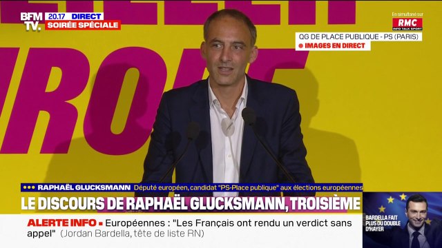 Nous serons des combattants : Raphaël Glucksmann réagit à sa 3e place aux élections européennes avec 13.9% des suffrages