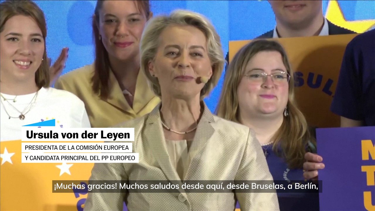 Von der Leyen celebra la victoria del CDU/CSU en las elecciones europeas en Alemania