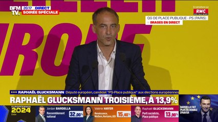 "Nous leur tiendrons tête": Raphaël Glucksmann "n'a pas l'âme à la fête" après le score du RN aux européennes