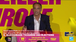 Européennes 2024 : discours de Raphaël Glucksmann, troisième des élections