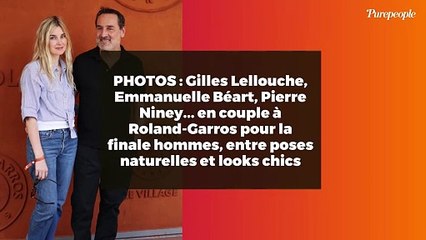 PHOTOS : Gilles Lellouche, Emmanuelle Béart, Pierre Niney... en couple à Roland-Garros pour la finale hommes, entre poses naturelles et looks chics