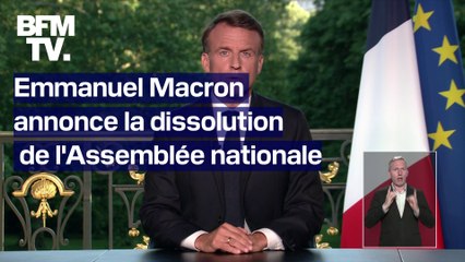 Emmanuel Macron annonce la dissolution de l'Assemblée nationale
